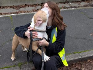 Missy with a volunteer